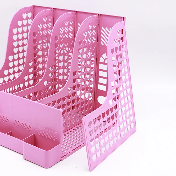 Magazine A4 File Holder Clipboard Rack Table Magazine Display racks 4 layers Plastic Metal file tray file organizer