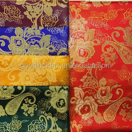Brocade Fabric Designs Of Gold And Silver Threads