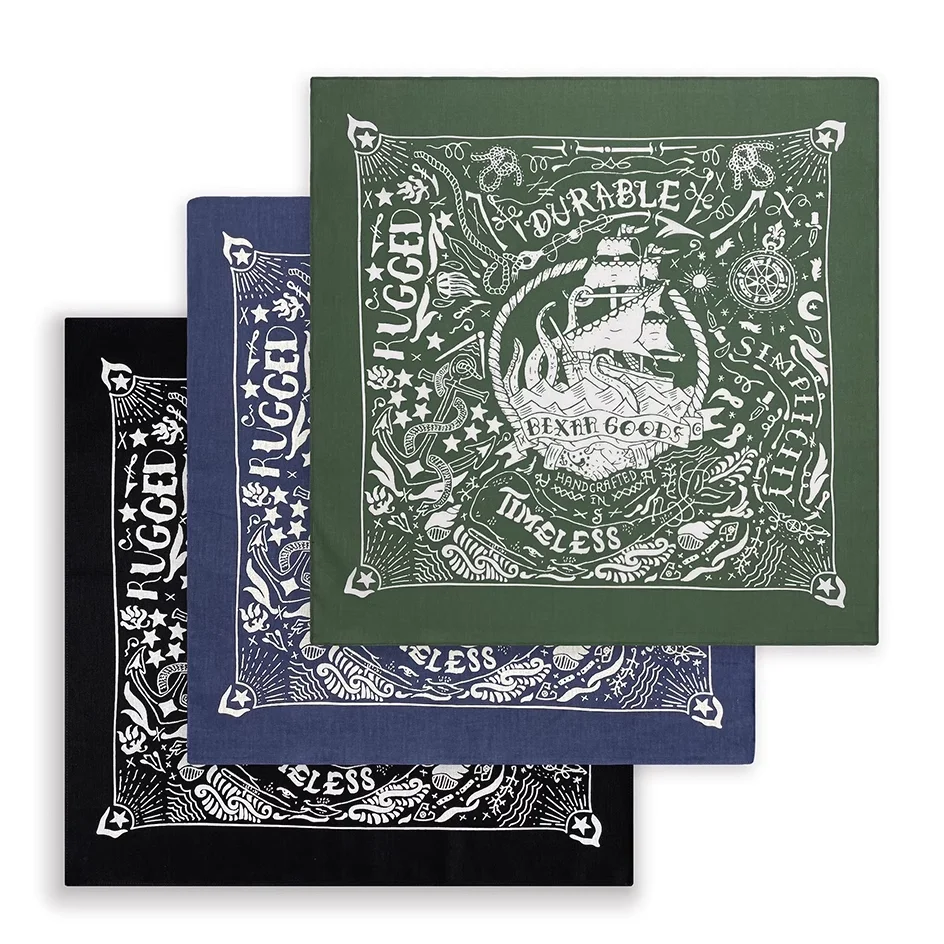 Custom Polyester Cotton Bandana Cheap Custom Bandana Printing 100% Cotton Fabric Bandana
