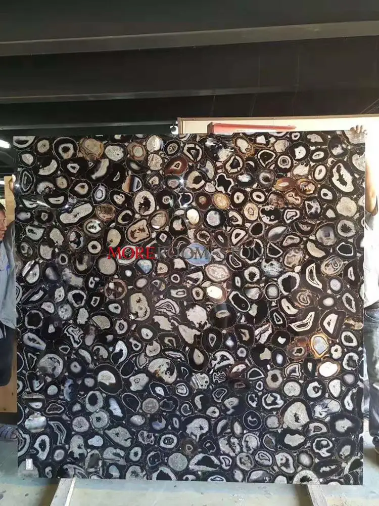 Столешница из драгоценного камня твердого мрамора черного агата