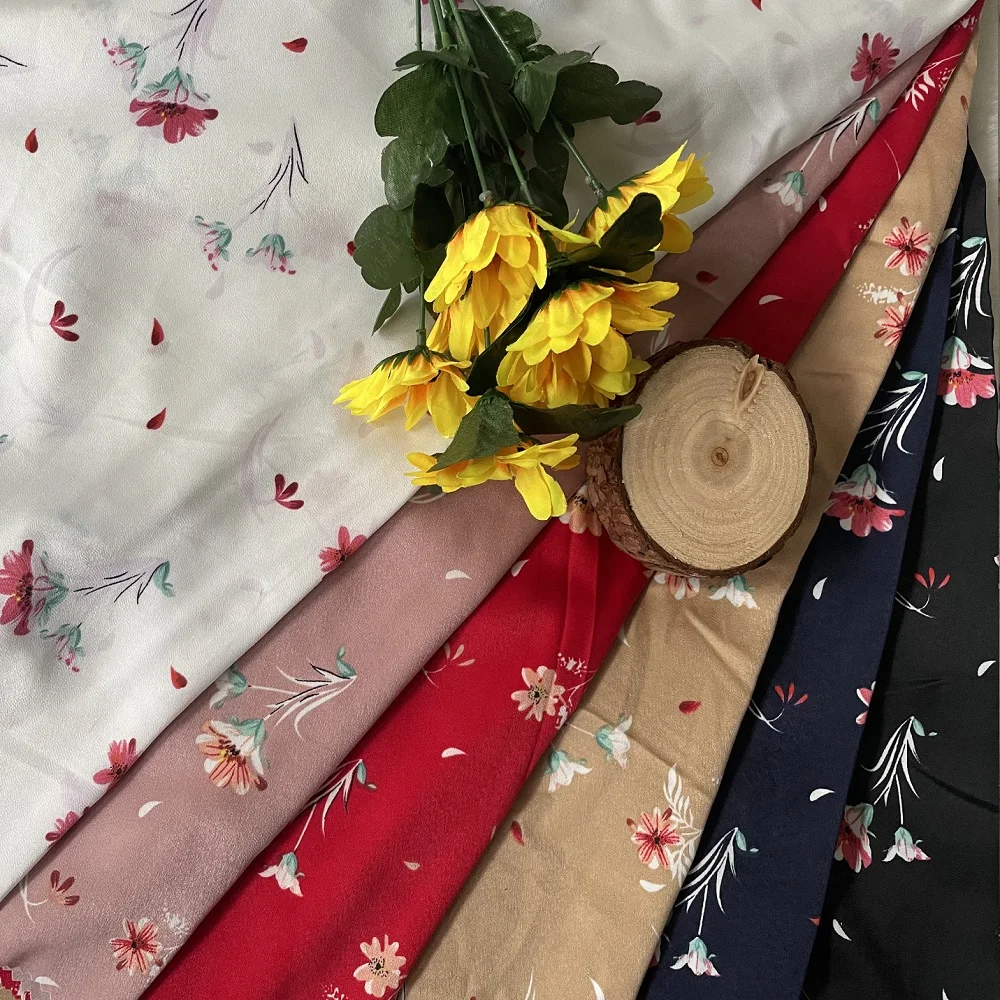 
High Quality Customized Fashion Printed Elegance Satin 100%Polyester Fabric For Making Dress Shirt Blouse 