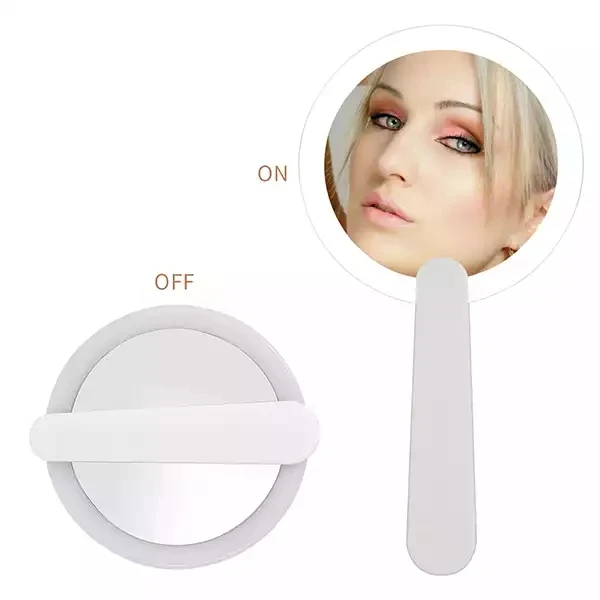 Hot Sale cosmetic Led Makeup led mirror with Swivel handle design and lithium battery USB mirror