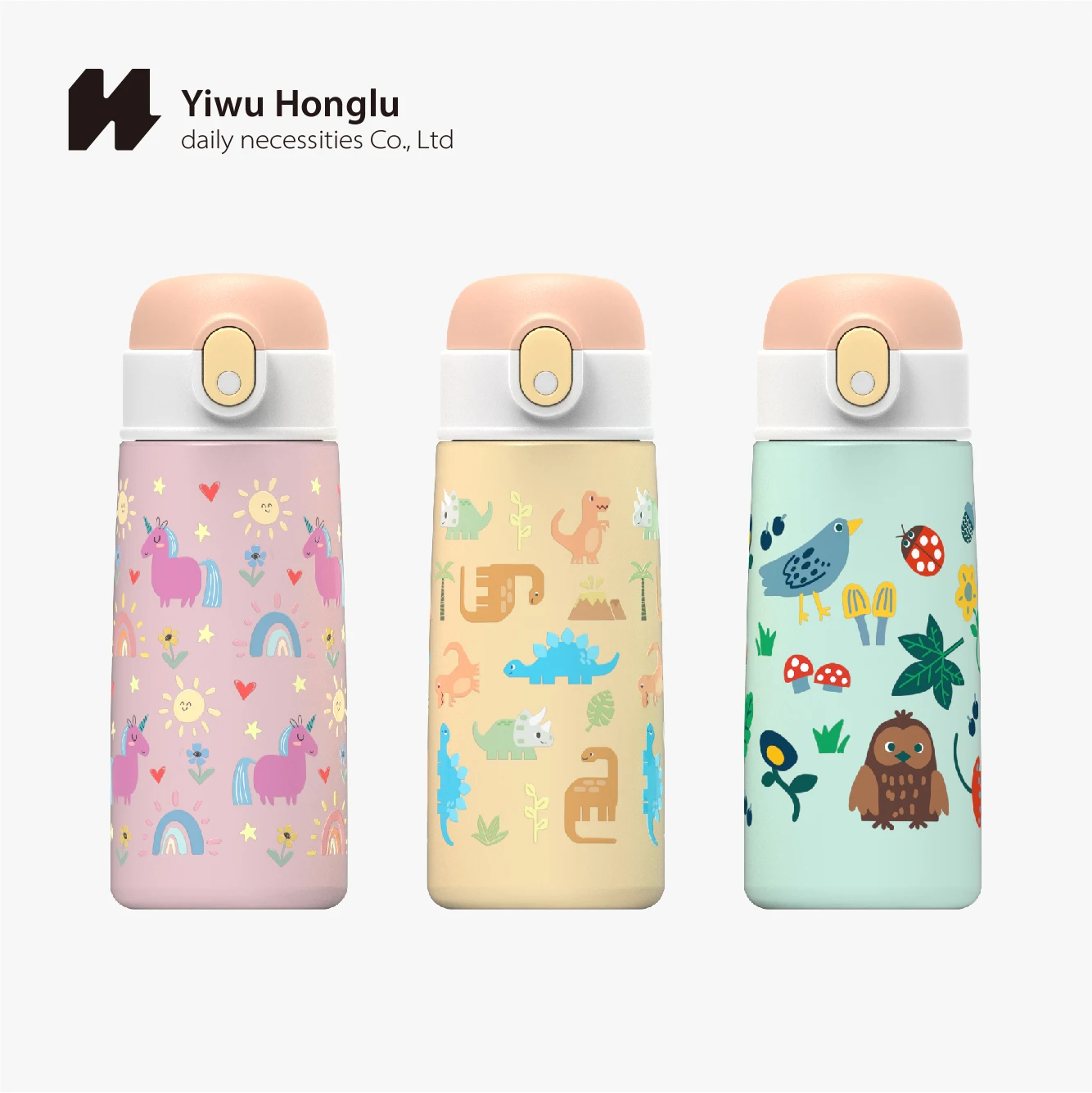 Kids Thermos Mug Stainless Steel Cartoon Vacuum Flasks Children Cute Thermal Water Bottle Tumbler Thermocup with Straw
