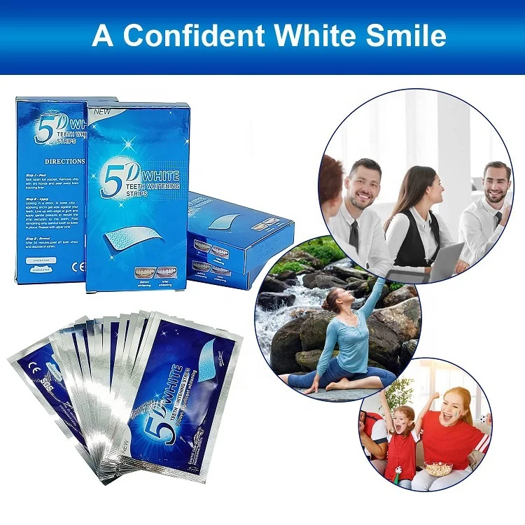 Hot Selling 5D Gel Teeth Whitening Strips White Tooth Dental kit Oral Hygiene Care Strip
