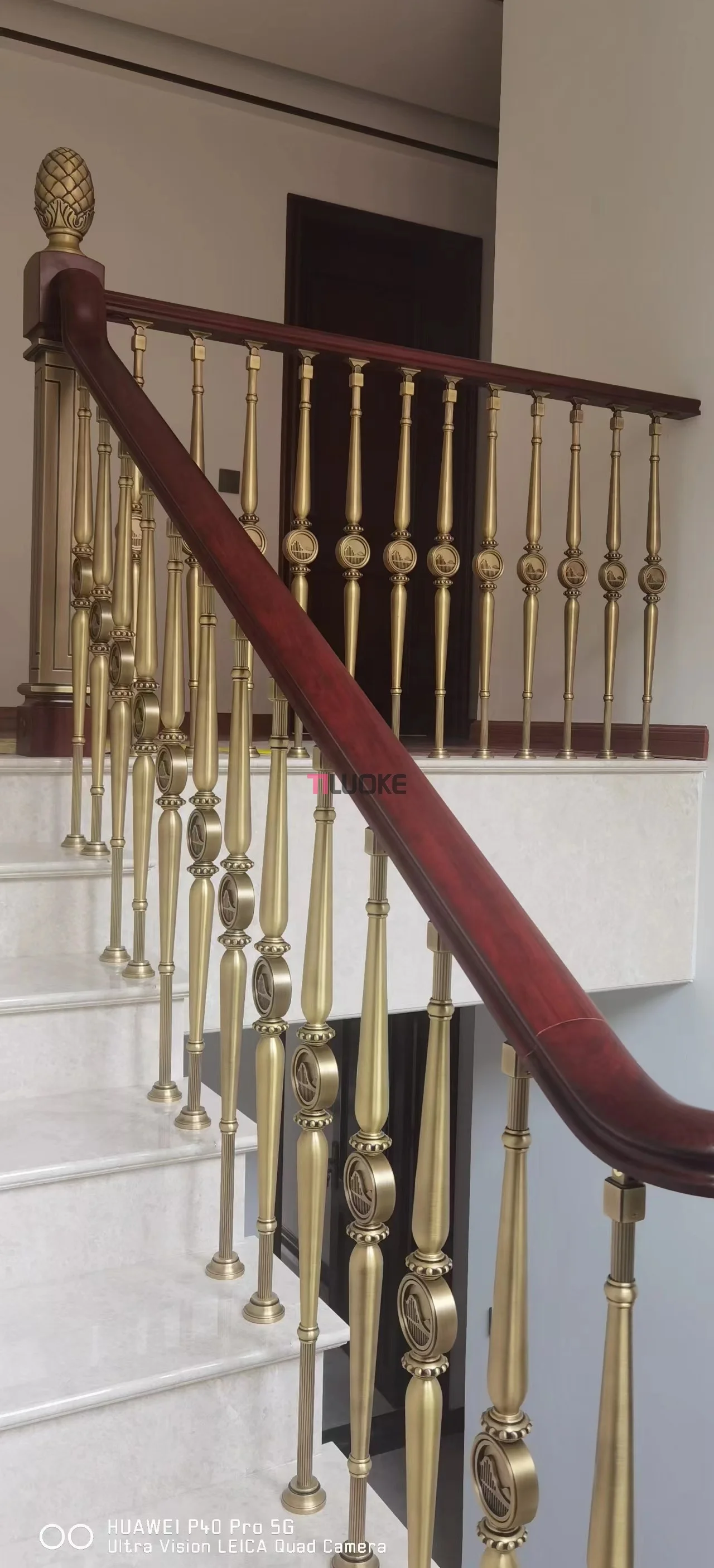 High end brass banister balcony and staircase baluster