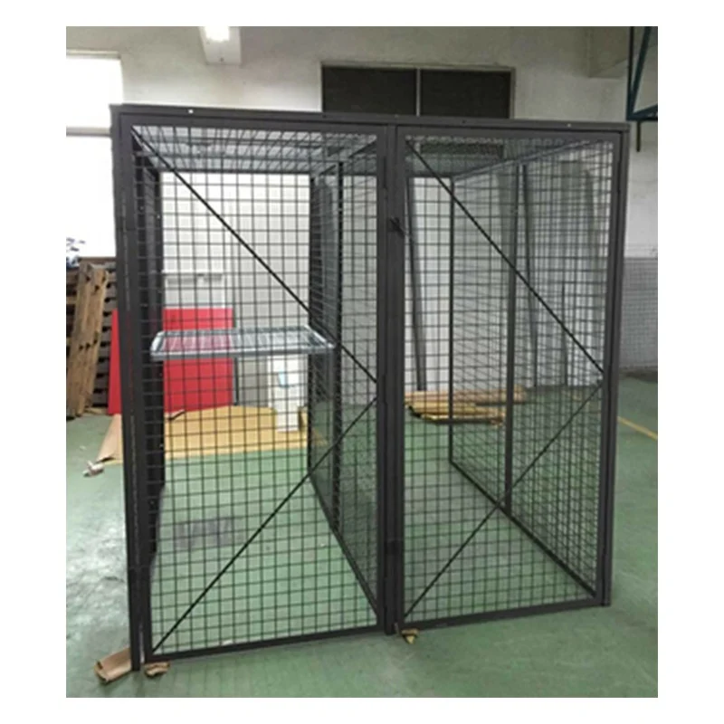 Customize 4 doors with black color and powder coating steel tube mesh locker for warehouse storage