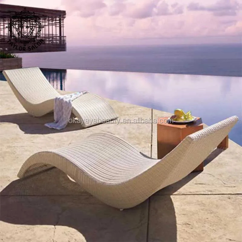 Outdoor furniture fiberglass sun lounger pool beach chair waterproof lounge chaise