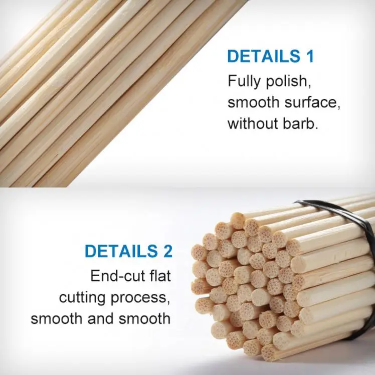 Hot Sale 30Cm 3Mm X300 Customized Long Dull Tusuk Sate Bamboo Skewer