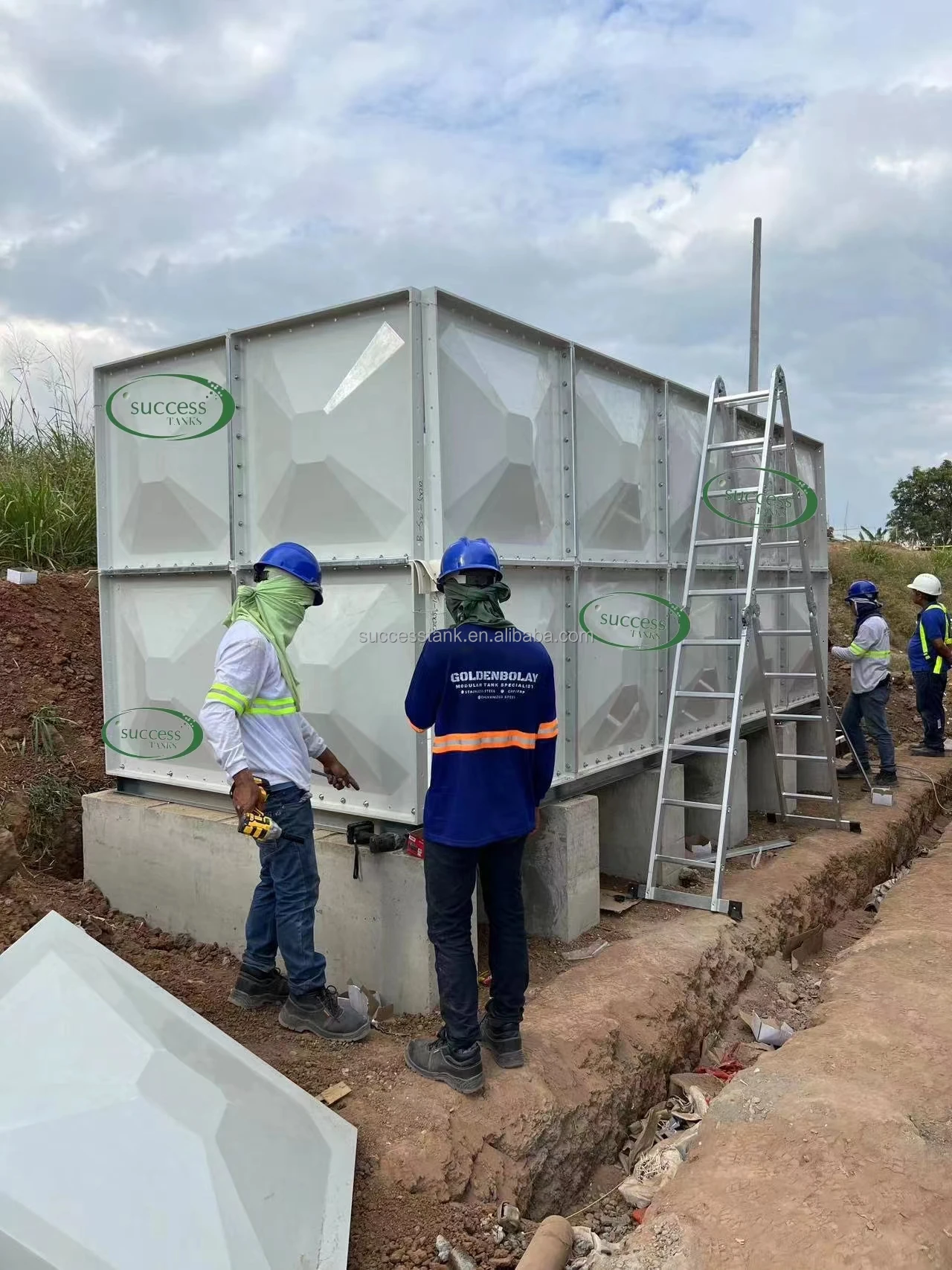 Inexpensive Rectangular customized GRP FRP composite material water storage tanks