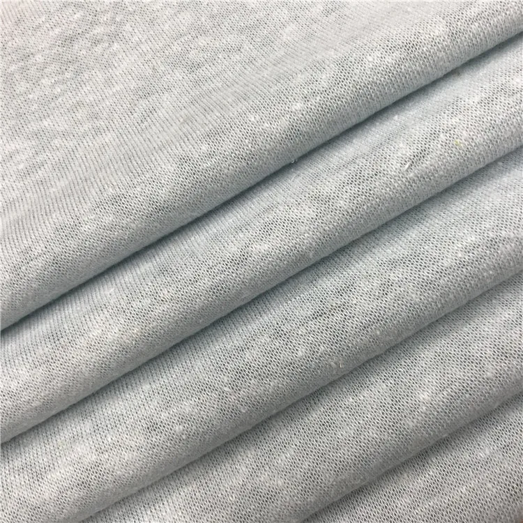 Custom Composition Organic 100% Linen Fabric Melange Color Linen Polyester Blend Singe Jersey Fabric
