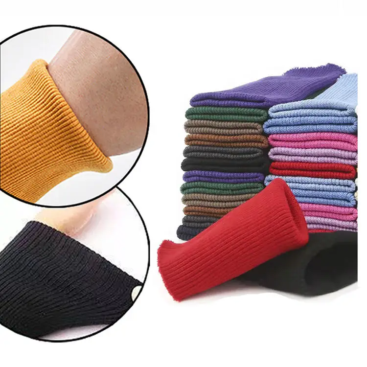 95%Polyester 5% Spandex DTY Two Side Brush Rib Plain Dyed Fabric Stretch P/D Polyester Rib Knit Fabric