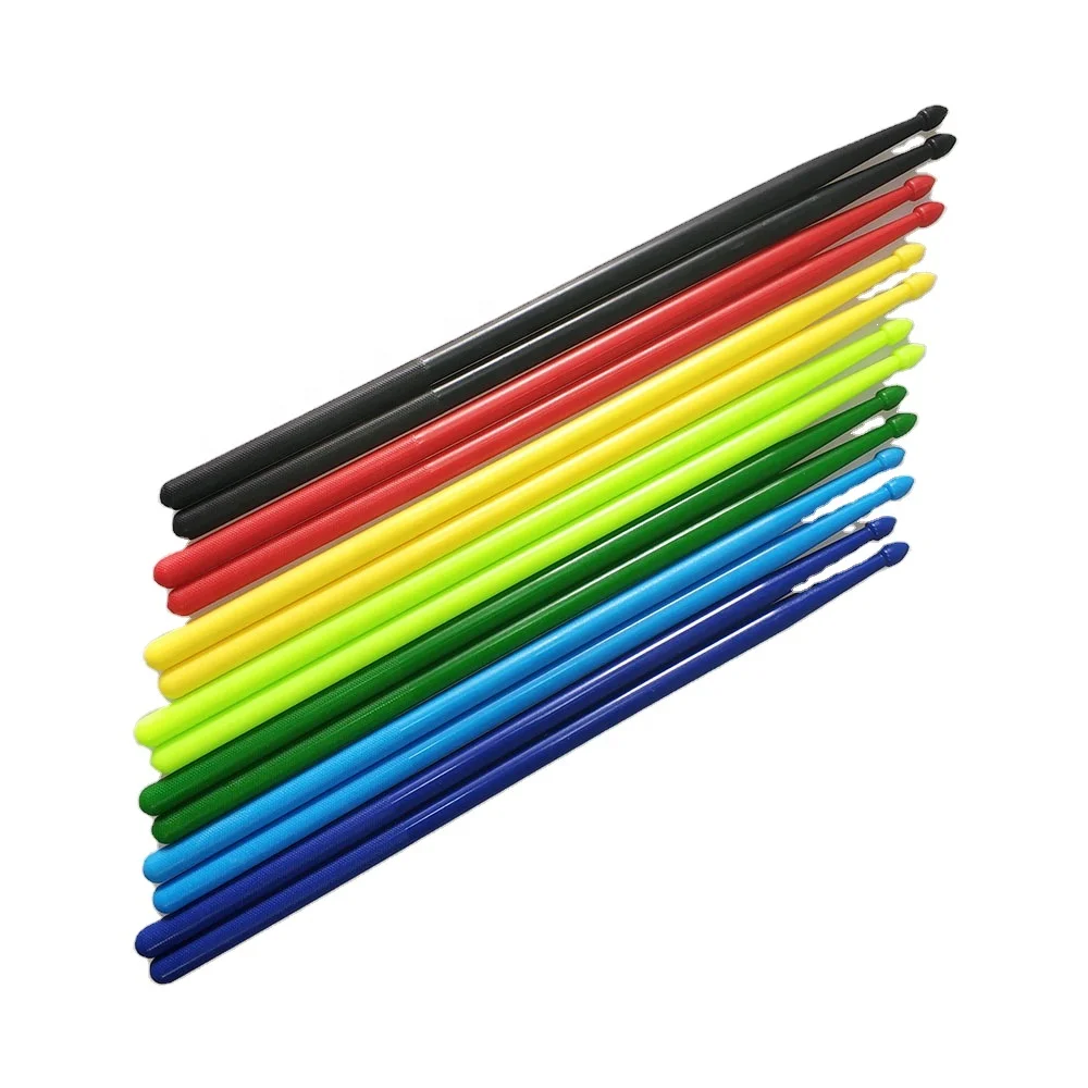 Hotsell colorful jazz drum parts rubber drumsticks 5a Professional nylon tip drum stick factory oem