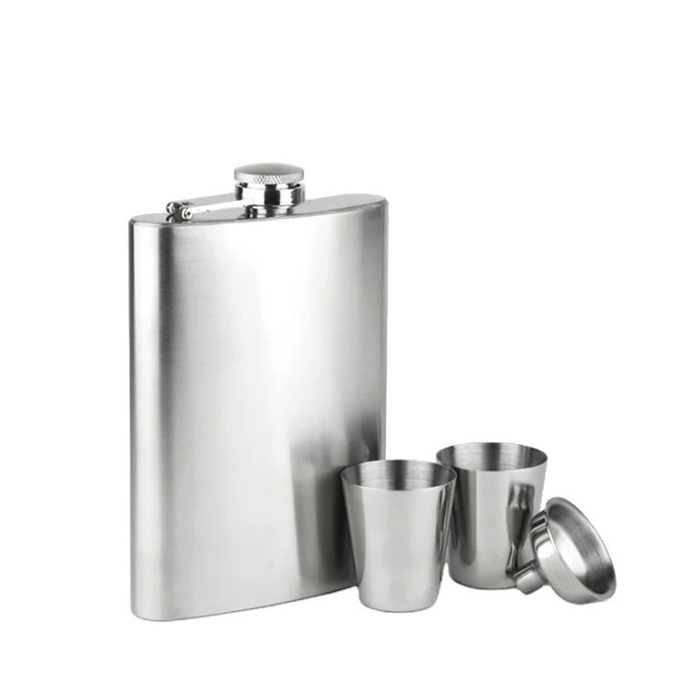 
Stainless Steel Hip Flask Sets With Shot Cups and Wooden Gift box 