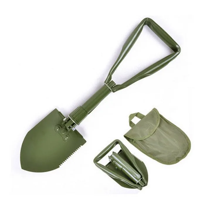 18.25 Inch Mini Folding Survival Shovel with Wood Saw Edge and Tactical Shovel