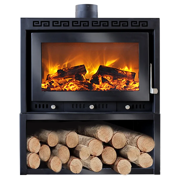 Modern Wood Burning Stove High Quality Cast Iron Indoor Heating Mantel Insert Wood Fireplace