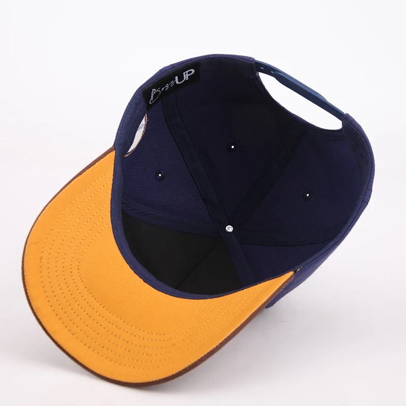 Custom High Quality 100% Cotton 5 Panel 3D Embroidery Logo Custom A Frame Two Tone Gorras Sports Baseball Cap for Men