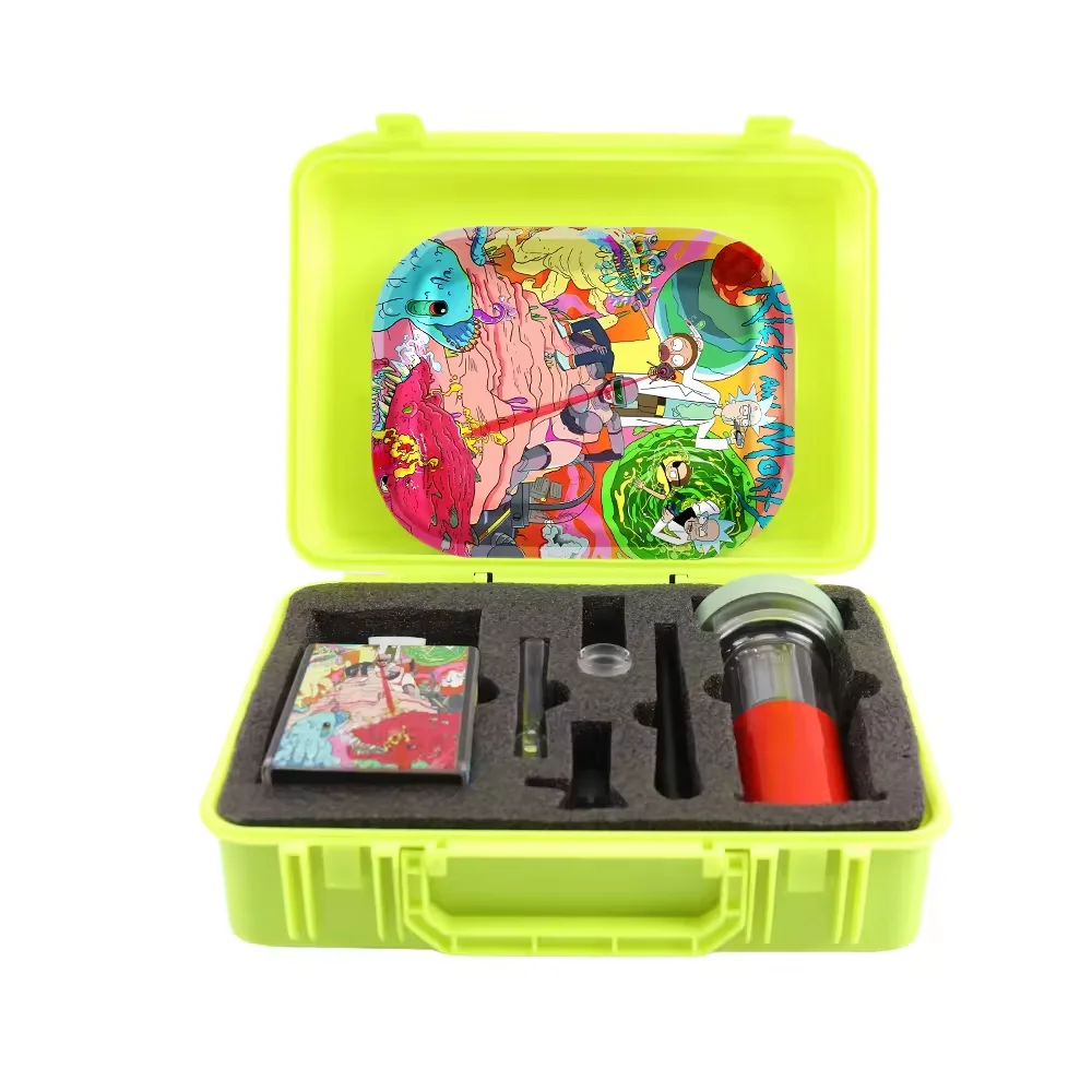 Wholesale Waterproof Traveling Portable Case Smoking Kit Rolling Tray Ashtray Stash Jar Tobacco Grinder Smoking Set Kit