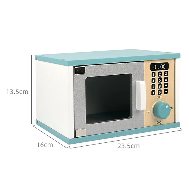 WD20022 Simulation Pretend Play Kids Cooking Toy Wooden Microwave Oven Toy Wooden Kitchen Toy Set For Children