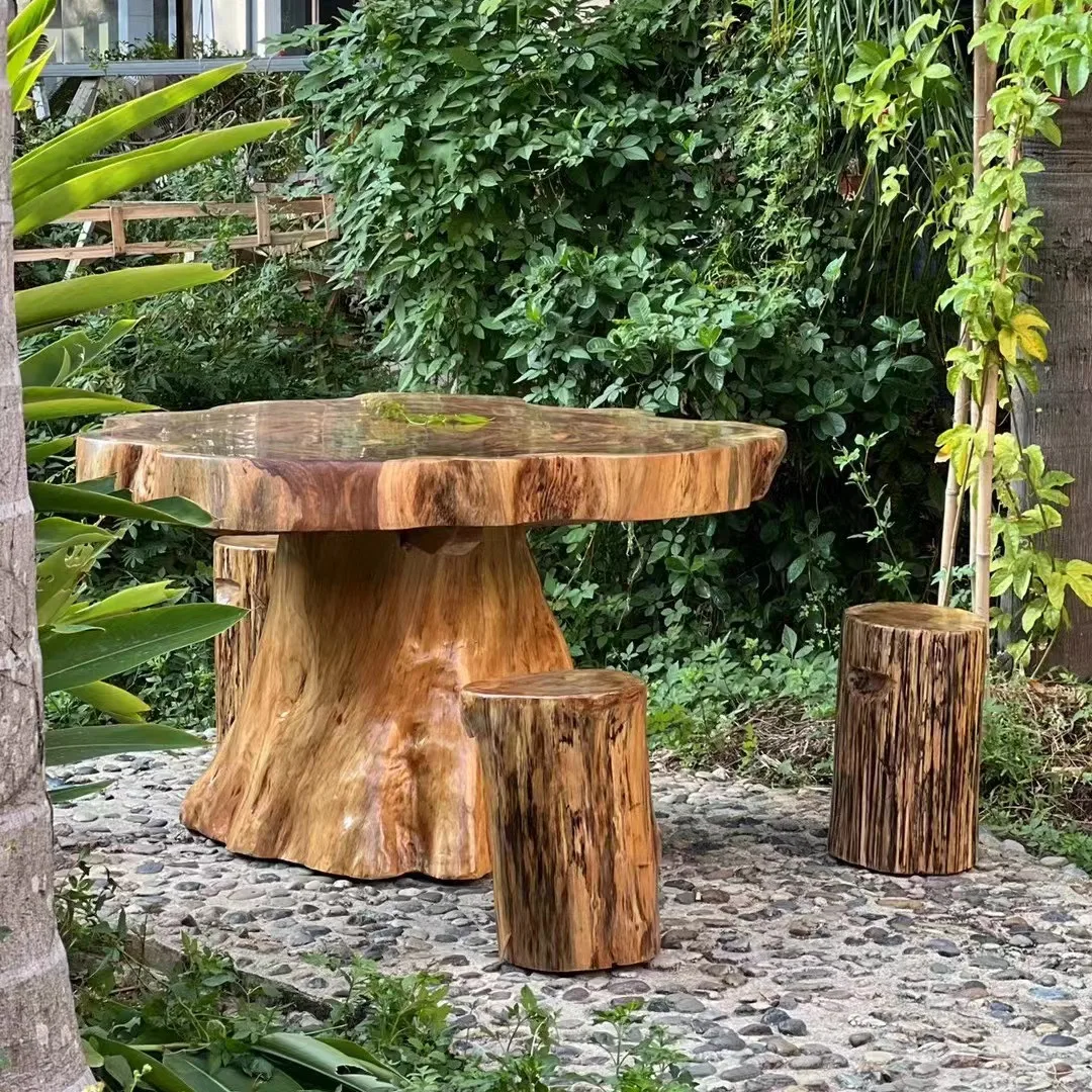 South America Walnut Natural Shape Live Edge Wood Slab Dinner Coffee Round Table