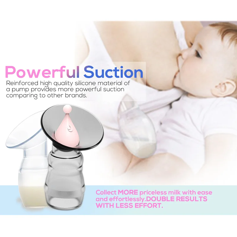 silicone manual breast milk storage bottle collector with stopper