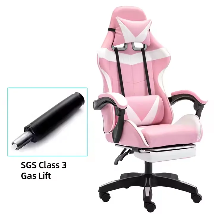 Ergonomic PVC Racing-Style High Back Executive Chair Convertible Home Office PU Leather Revolving Massage Gaming Foldable Metal