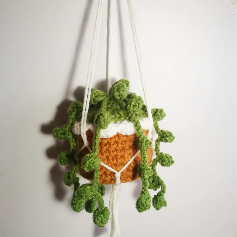 Car plant Crochet Hanging basket hanging plant for car