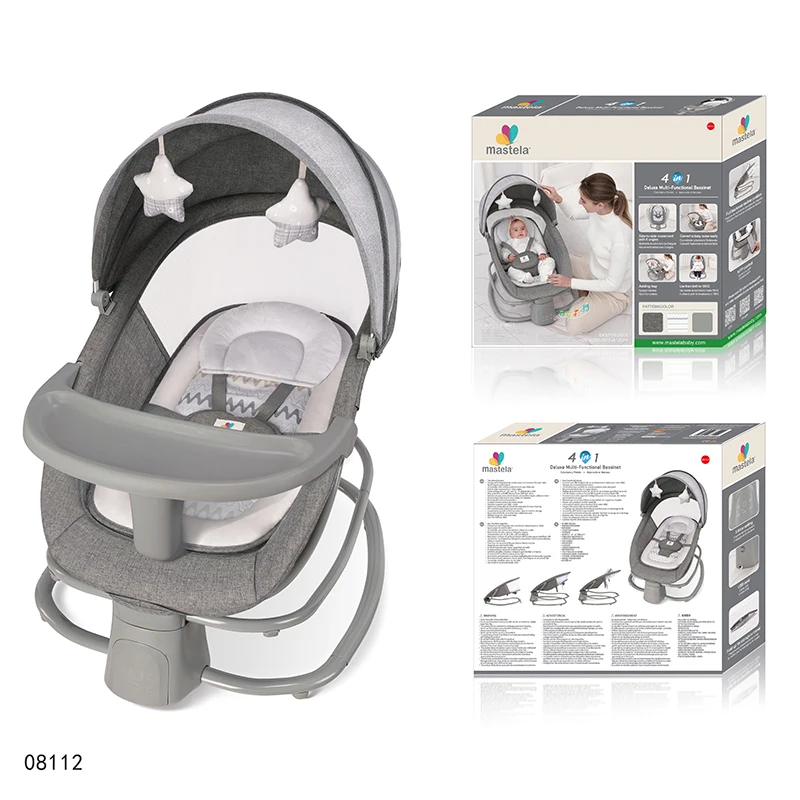 New and updated Mastela Baby Bouncer 4 In 1multi function Musical Vibrating Electric Rocking Chair With Dining Plate