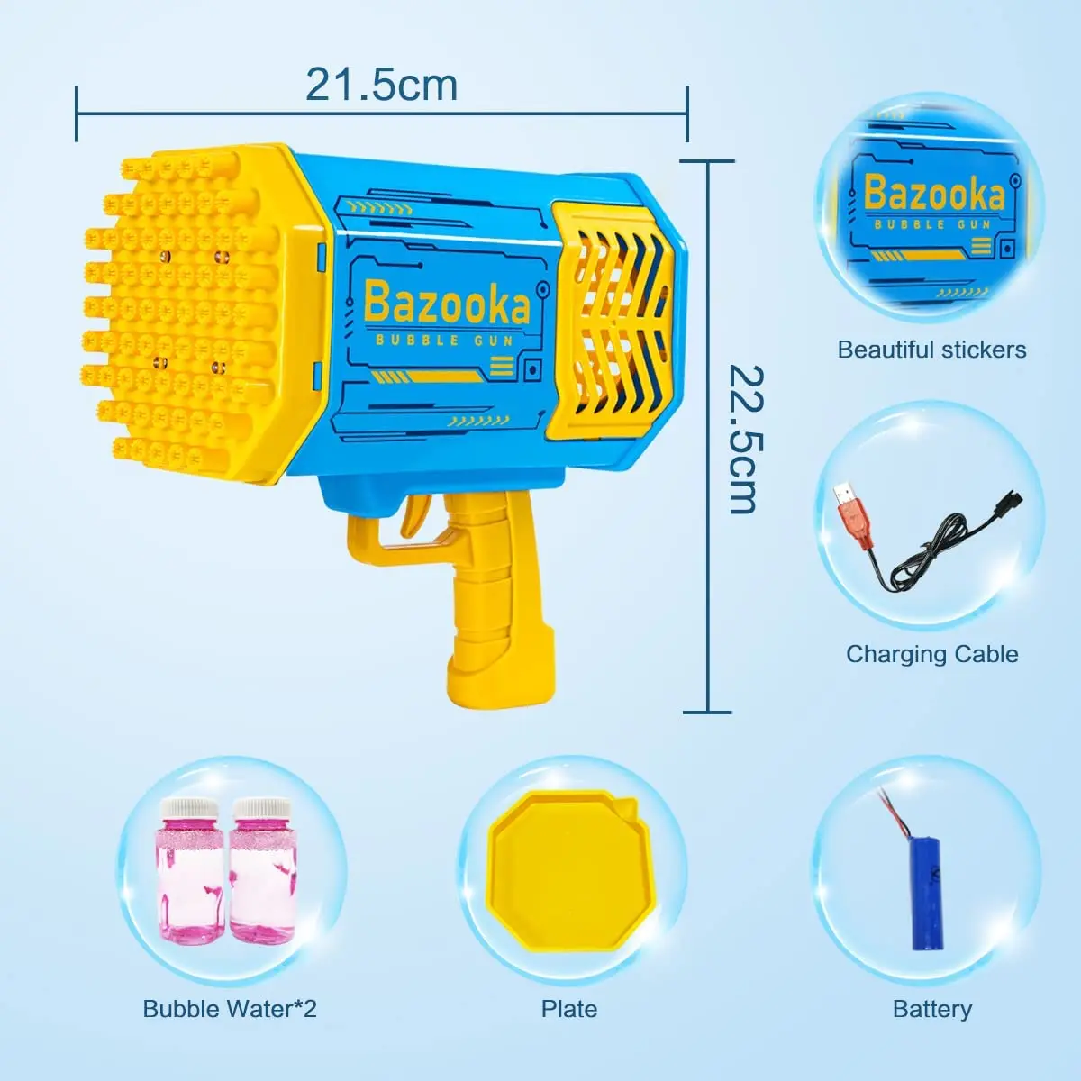 Hot Selling 69 Holes Bubble Bazooka Gun Automatic Bubble Launcher Blaster Machine Blower Maker Gun Outdoor Summer Toy Gun