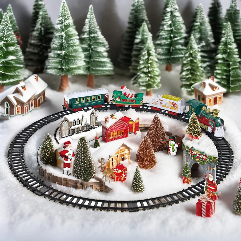 78CM Assemble Track Musical Lights Merry Christmas Car Carton Scene Electric Smoke Christmas Train Set for Kids Gift Set