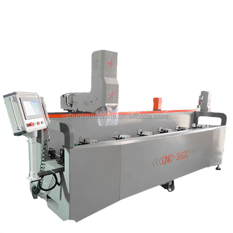 3 meter 3 face flip CNC Dual axis aluminum profile drilling and milling machine window and door making machine