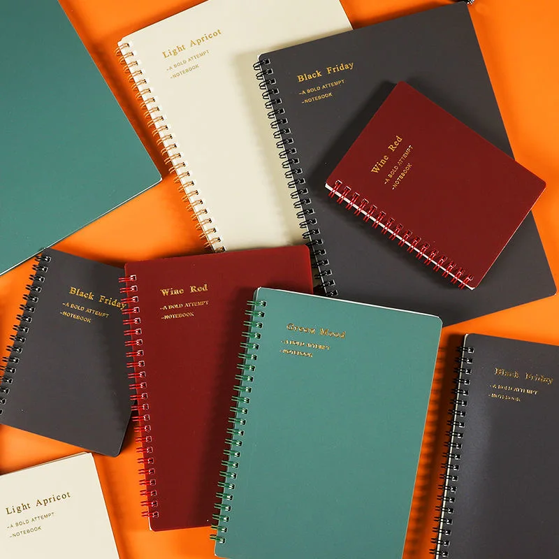 Custom wholesale b5 notebooks vintage a5 grid notebook thicken spiral notepad