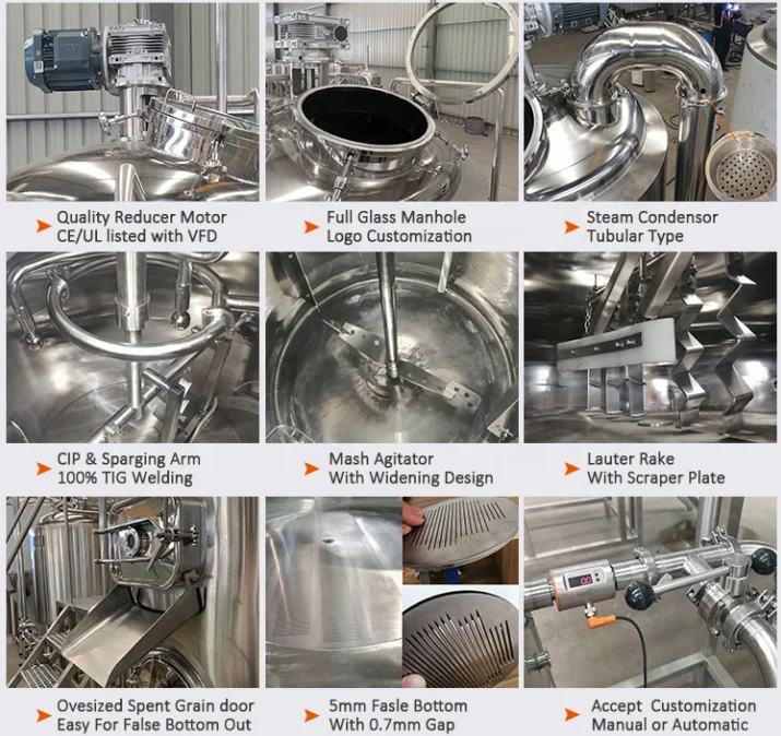 2000L Beer Brewing Equipment Fermenting Equipment System Restaurant Hotels