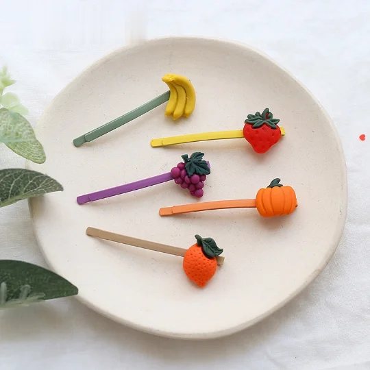 children hair clips fruit bb clip hairpin tiar fruits baby girls small fresh fruitr cute orange hair clip