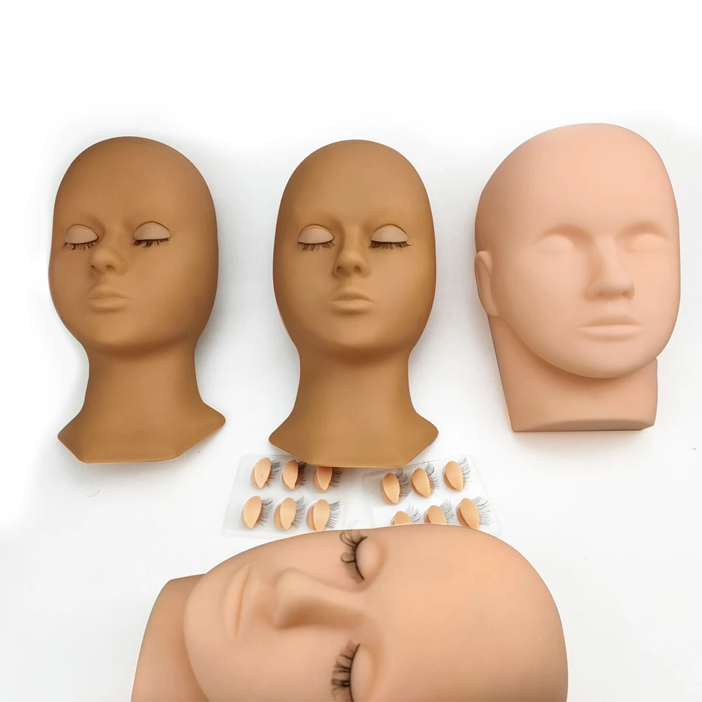 Манекен для тренировок по оптовой цене, модель для практики макияжа, набор для наращивания ресниц, манекен для ресниц с закрытыми глазами