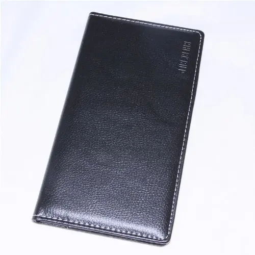 Business black Leather cheque holder PVC book ticket cover