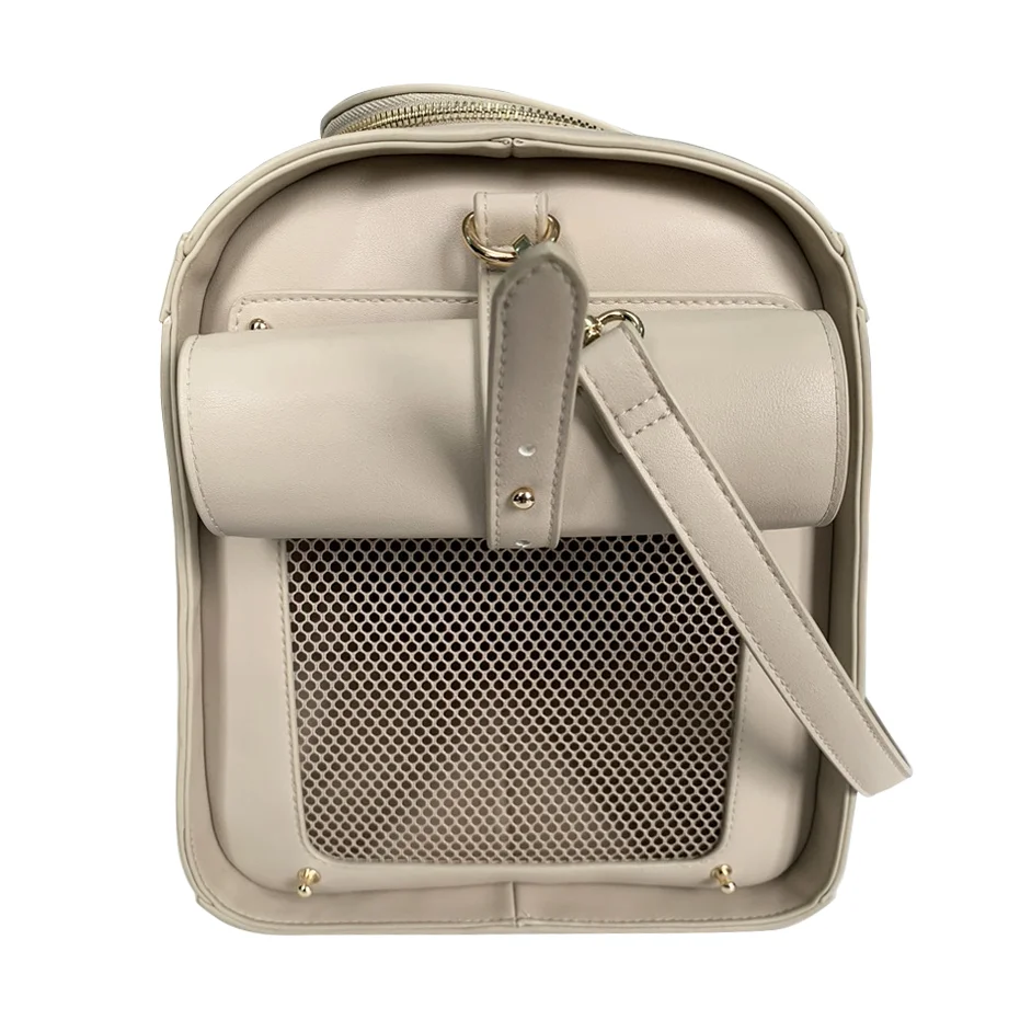 Eco-Friendly  Pu leather portable cute pet dog cat transport travel carrying bag pet carrier bag