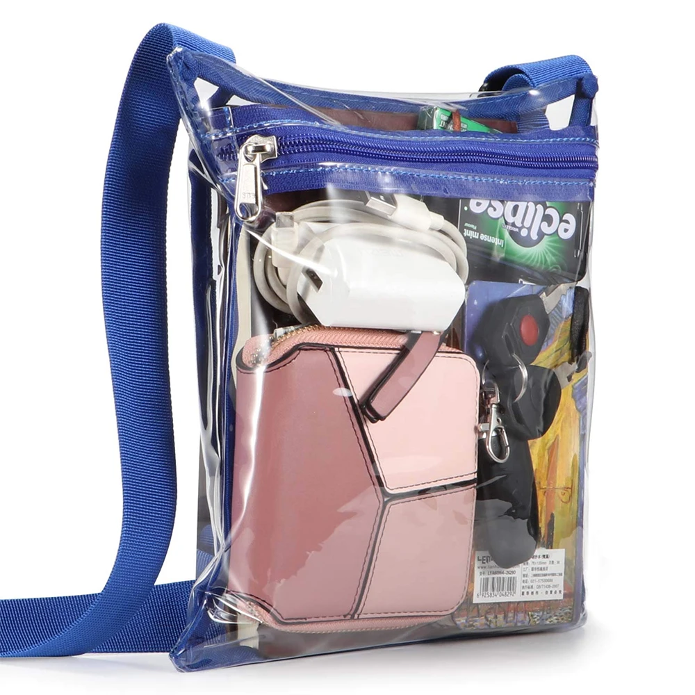 Stadium Approved Durable PVC Material Small Clear Casual Crossbody Shoulder Backpack Chest Bag for Women & Men