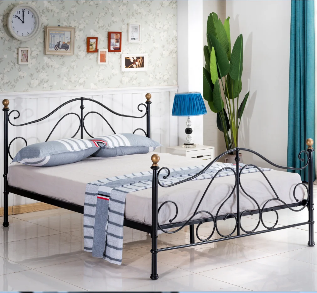 Web Celebrity Home StayArt Simple Bedroom Metal Bed For Children Hotel Apartment Double Iron Frame Beds bedroom furniture