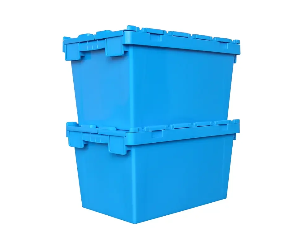Mesh Plastic Crates Nestable Boxes Shrimp Lobster King Crab Cayenne Clam Storage Stackable Lock with Lid Cover Container