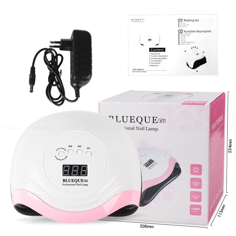 Professional lamp uv led nail UV-LED V 7 168 W 36 LEDS Nail Gel Curing Light wired Portable Nail Lamp