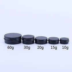 wholesale matte black 10g 15g 20g 30g 60g 100g cosmetic cream scent candles aluminum tin jars