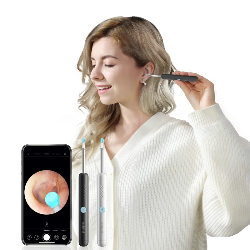 Bebird R1 ear cleaner stick cleaning your ears with a micro camera on your mobile phone