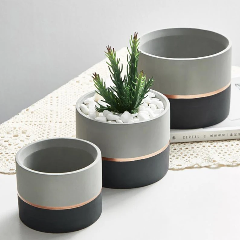 Garden decoration balcony macetas plant pot wholesale modern cement flower pots