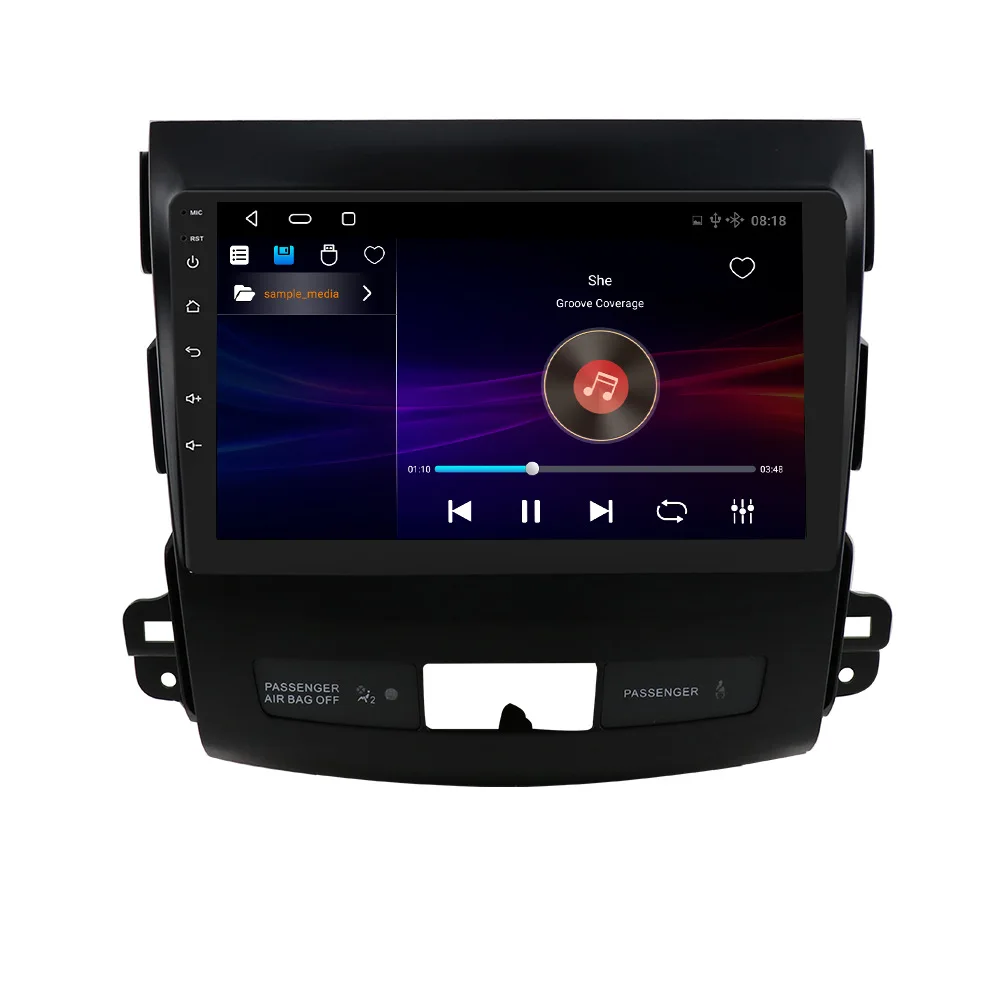 9 inch Android 10.0 Car DVD Player For Mitsubishi Outlander 2005-2012 Carplay BT WIFI Radio Mirror Link 4G GPS Autoradio
