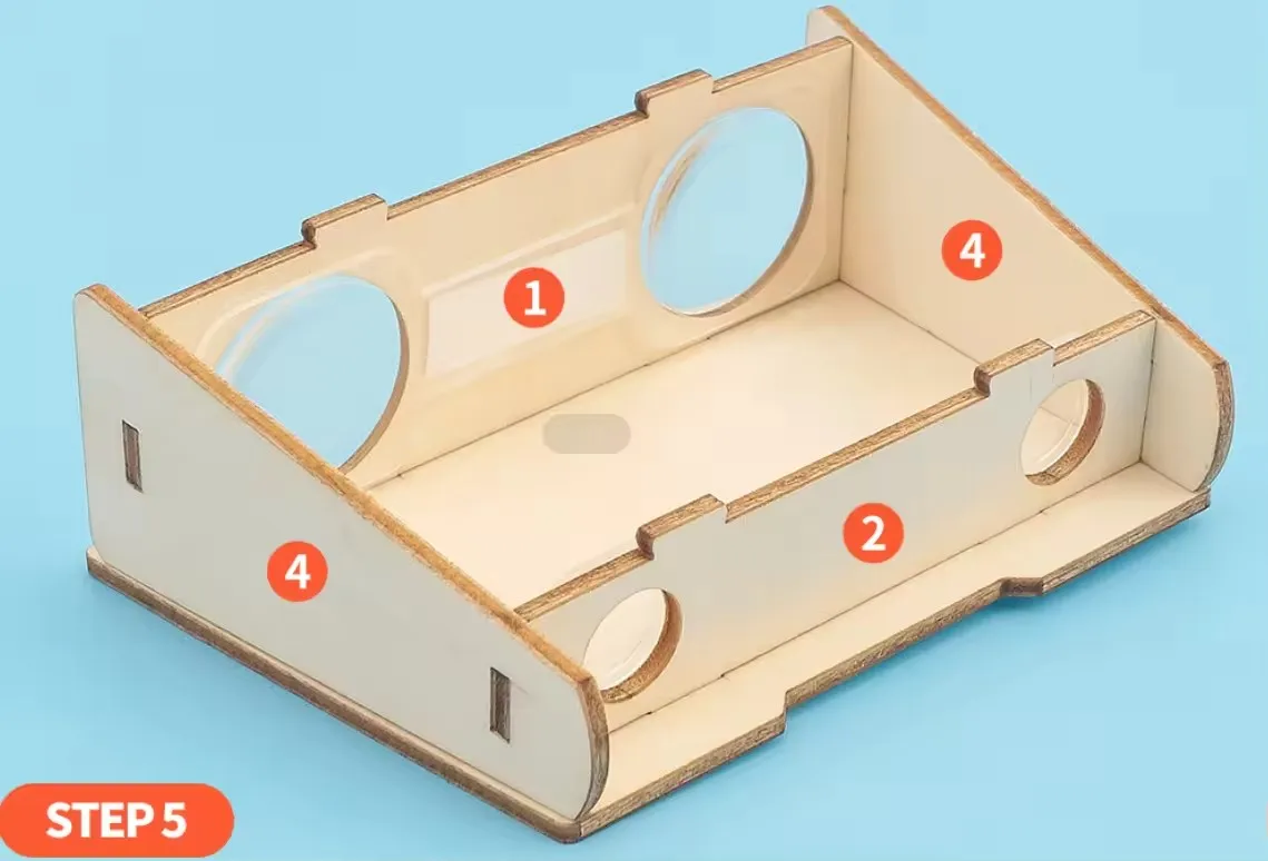 Telescope Handmade Toy Wooden Blank Painted Telescope Wooden Splicing Periscope Material Package