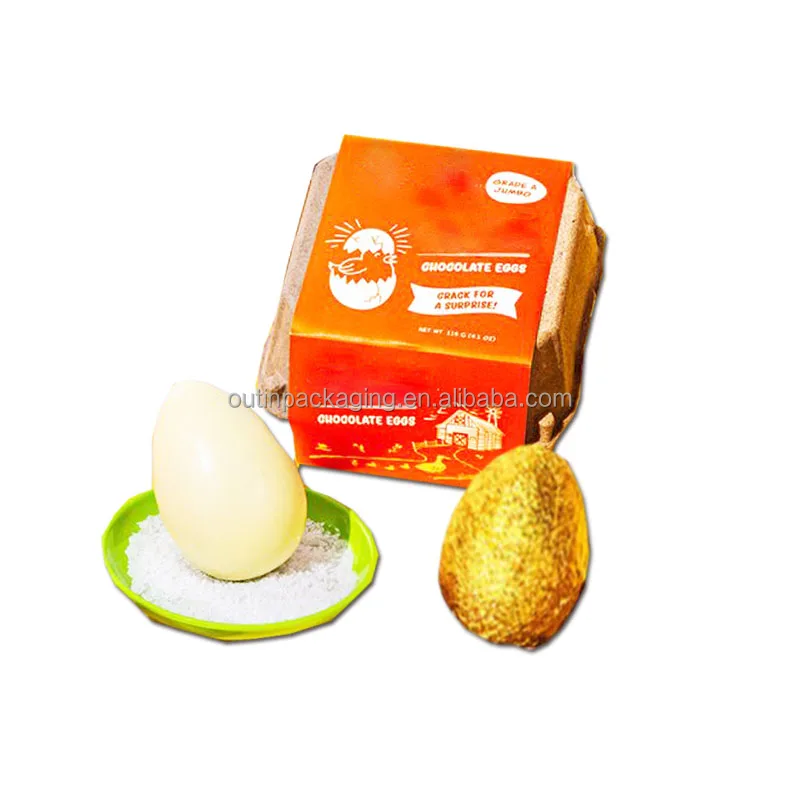 eco friendly biodegradable mold bagasse bamboo paper Pulp Egg Cartons for Eggs puff waffle chocolate food packaging box