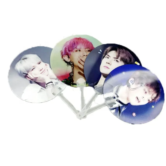 0.6mm  PET  Plastic Korea Celebrity 3d Handfan 3d Lenticular Handfan With Idol Picture