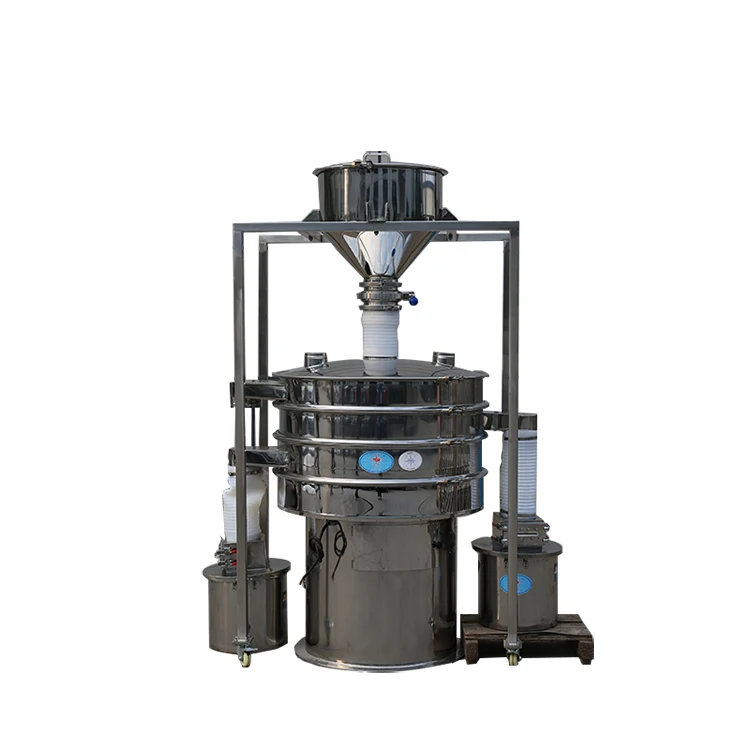 Diameter 600mm 2 Layer Vibrator Separator Powder Sieving Machine Rotary Screen