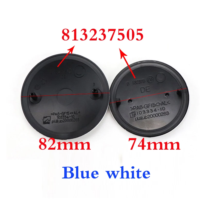 82mm blue Black Bonnet Hood Front 74mm Rear Trunk Logo Emblem Badge For Bmw E46 E60 E90 E39 E36 E30 F10 F30