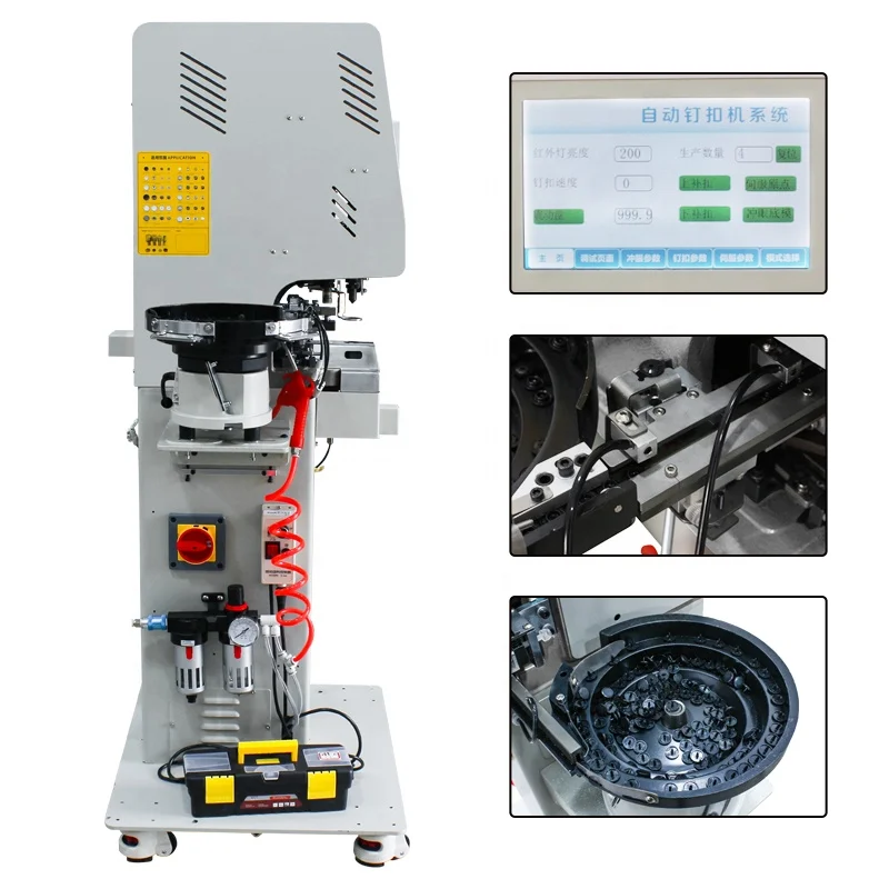 Automatic metal snap button machine productive snap button pressing machine with hole punching